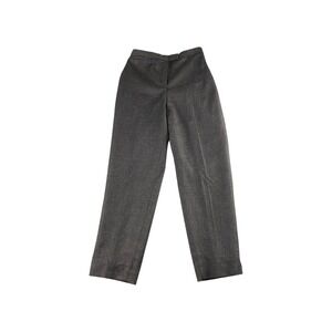 Stephanie Andrews Wool‎ Blend Trousers Charcoal Grey Flat Front Classic Fit SZ 8